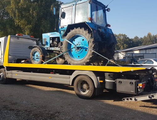 Lauksaimniecības un celtniecības tehnikas (Bobcat, mini ekskavatoru) pārvadāšana